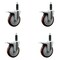 Service Caster 5'' Maroon Poly Swivel 1'' Expanding Stem Caster Set Total Lock Brake, 4PK SCC-EXTTL20S514-PPUB-MRN-1-4 - alternate 1